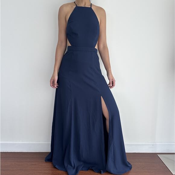 Fame And Partners Dress 8 Navy Dreamer Gown Evening Elegant Quiet Luxury Gala - Picture 1 of 11